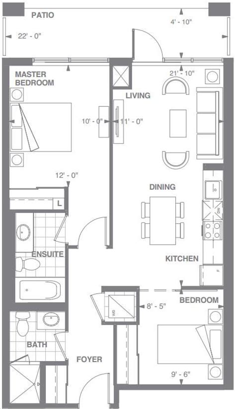 Axiom Condos 2 By Greenpark Lombard 3 Floorplan 1 Bed And 2 Bath
