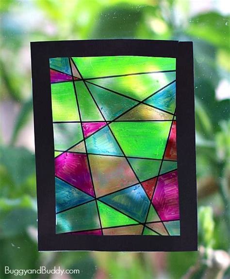 Faux Stained Glass Suncatcher Craft For Kids Buggy And Buddy