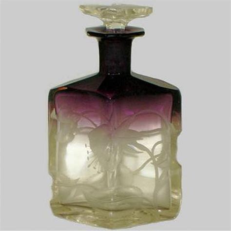 Moser Karlsbad Art Nouveau Amethyst And Clear Glass Perfume Bottle C 1900