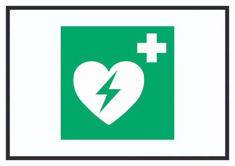 Automated external defibrillators (aeds) and implantable and wearable cardioverter defibrillators (icds and wcds) are devices that restore a normal heartbeat for people in sudden cardiac arrest. Defibrillator Symbol | HB-Druck Schilder, Textildruck ...