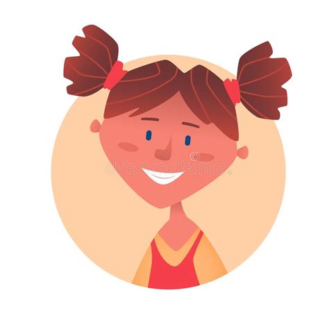 Avatar With A Girl With Ponytail Stock Vector Illustration Of Avatar