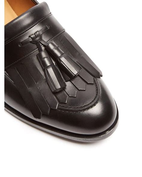 Gucci Tassel Leather Loafers In Black For Men Lyst