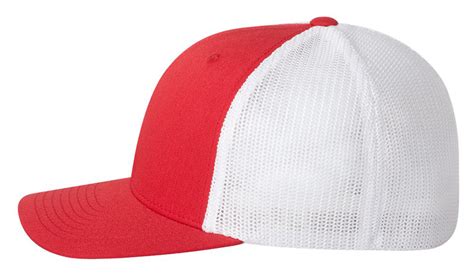 Flexfit Fitted Trucker Cap Mesh Back Baseball Hat Plain 6511 Curved