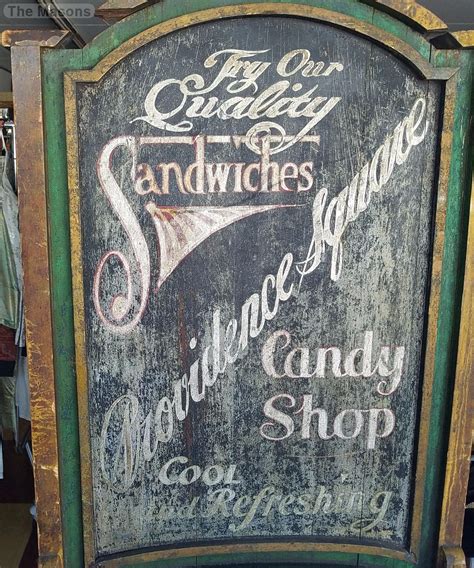 Antique Sidewalk Advertising Sign Sandwiches Candy Providence Square 2