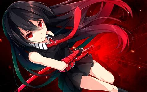 Fondos De Pantalla Ilustración Anime Chicas Anime Vestido Rojo Akame Ga Kill Captura De
