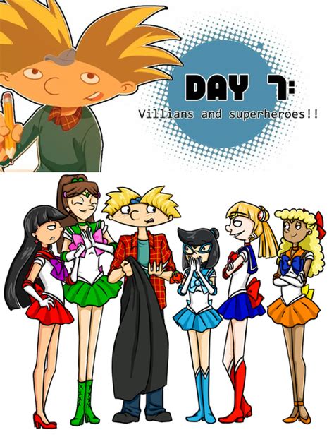 Hey Arnold Meets Sailor Moon And The Scouts Drawing Challenge Hey Arnold Old Cartoons