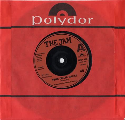 The Jam Town Called Malice Red Injection Moulded Uk 7 Vinyl Single