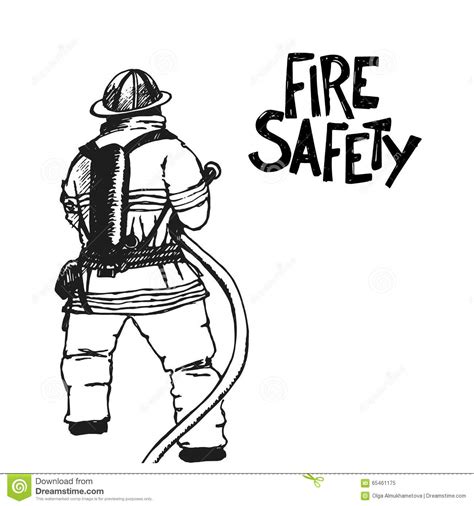 Please check author page for more information. Firefighter With A Hose Sign. Stock Vector - Image: 65461175