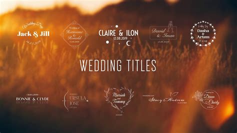 Another great benefit of the pack is that you can easily edit & customize the colors, fonts, text styles you can create unlimited after effects titles by just downloading the premiere pro and after effects title templates in the pack and create your own. 50 Wedding Titles 2020 Free Download After Effects ...