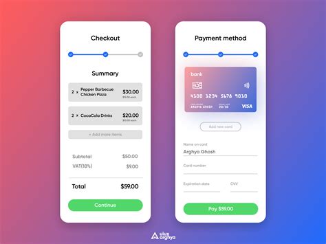 Credit Card Checkout Design Daily Ui Challenge 2 By Arghya Ghosh On