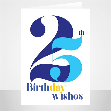 25th Birthday Wishes Card For Him Man Male 25 Birthday Card Etsy