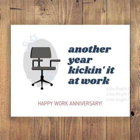 Printable Funny Work Anniversary Card For Coworker Boss Employee