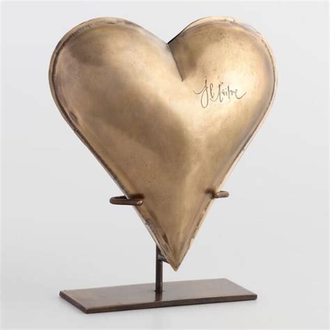 Brass Je Taime Heart Stand Decor Decor Metal Heart Affordable Home Decor