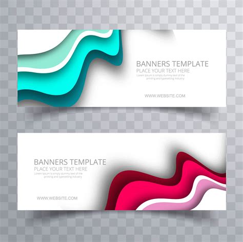 Modern Colorful Wavy Banners Set Business Template 241370 Vector Art At