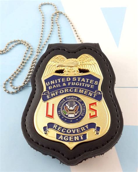 Bail And Fugitive Enforcement Recovery Agent Badge 2 14 Inch And Leather