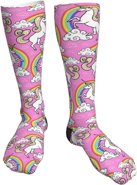 Unicorn Rainbow Novelty Crazy Crew Socks Knee High Tube Socks For Women Men Clothing