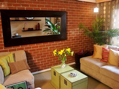 Living Room Design With Brick Wall Zoom Backgrounds