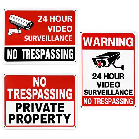 occupational health and safety products industrial and scientific large video surveillance sign no