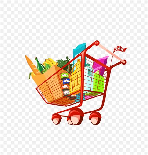 Shopping Cart With Food Clipart