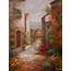 Italian Tuscan Art Mediterranean Painting Village Style Oil On Canvas 