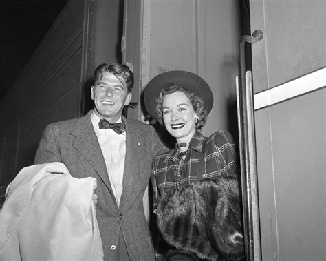 Ronald Reagan And Wife Jane Wyman Arrive At Dearborn Station On