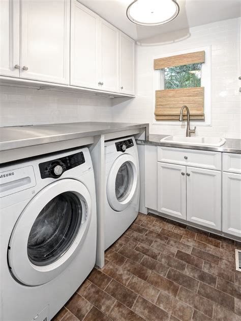 From plenty of floor to ceiling storage. L-shaped Laundry Room Design Ideas, Renovations & Photos ...