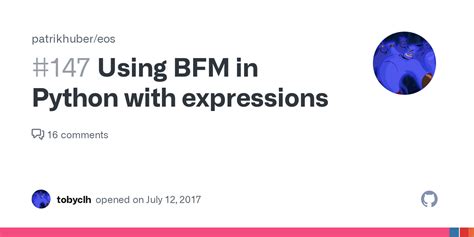 Using Bfm In Python With Expressions · Issue 147 · Patrikhubereos