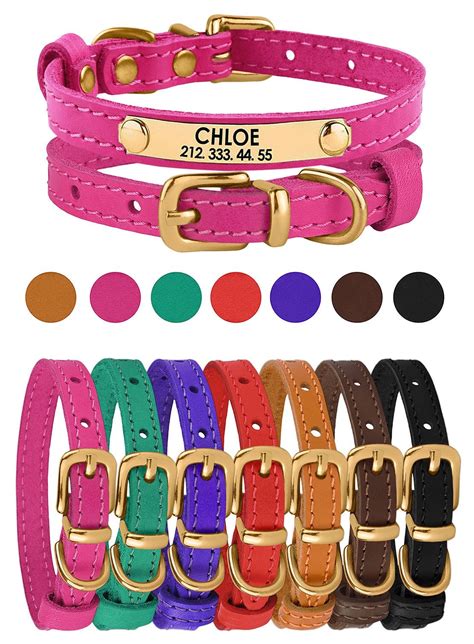 Cat Collar Personalized Leather Cat Collar Small Dog Collar Etsy Canada