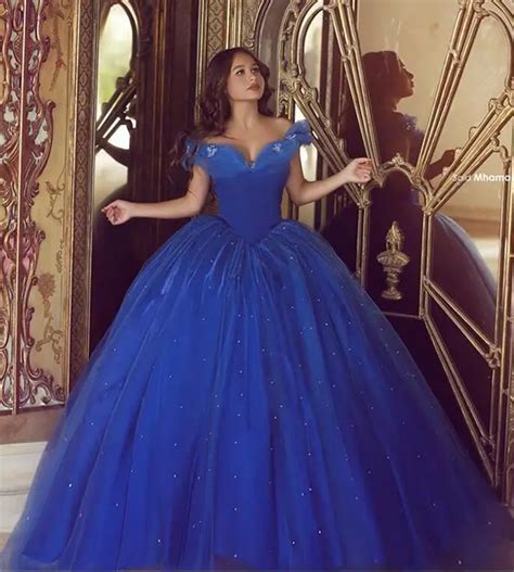 Royal Blue Puffy 2019 Cheap Quinceanera Dresses Ball Gown Off The