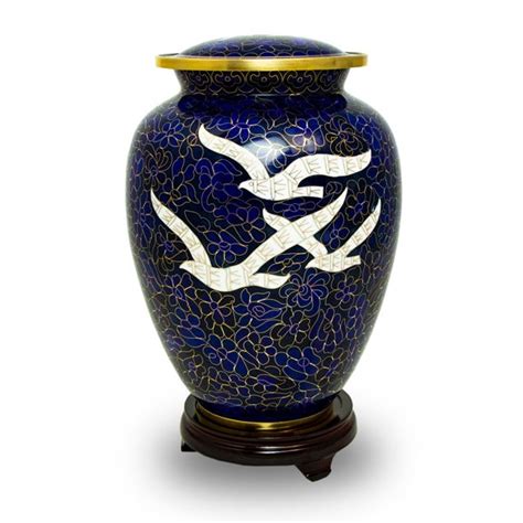 Brass Cremation Urn For Human Ashes Large 200 Pounds Dark Blue
