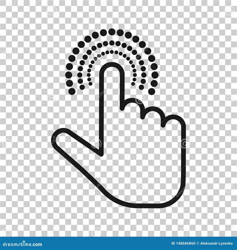 Click Mouse Icon In Transparent Style Pointer Vector Illustration On