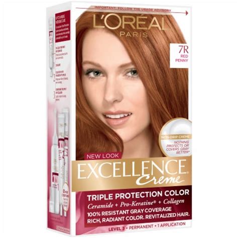 Loreal Paris Excellence Creme 7r Red Penny Permanent Hair Color Kit 1 Ct Qfc