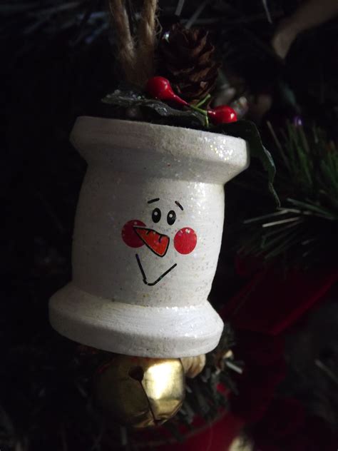 Made From A Wooden Spool Spool Crafts Handmade Christmas Ornaments