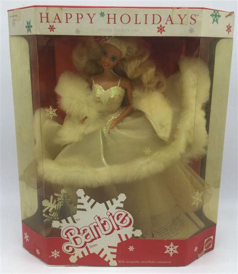 mattel happy holidays barbie doll special edition 1989 in original box 3523 antique price