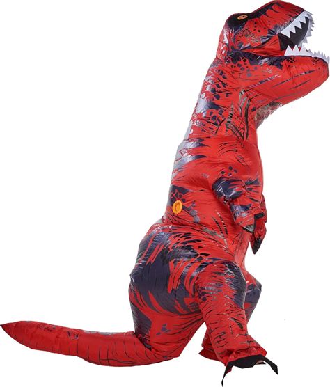 Atdawn Disfraz Inflable De Dinosaurio Disfraz Gigante T Rex Rojo