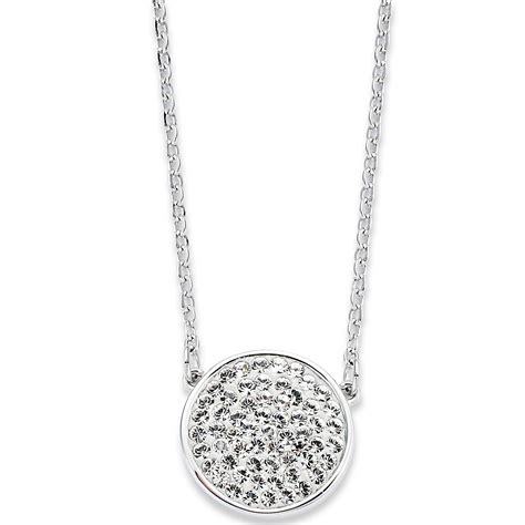Lyst Swarovski Rhodiumplated Top Crystal Pave Round Pendant Necklace