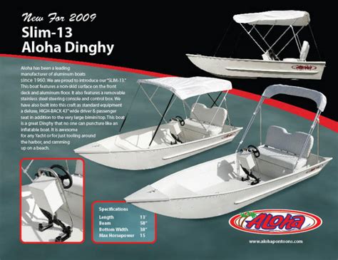 Research Aloha Pontoon Boats Slim Aloha Dinghy On Iboats Com