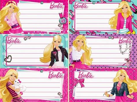 Imprimir Etiquetas Para Libros Y Cuadernos De Barbie Etiquetas Para