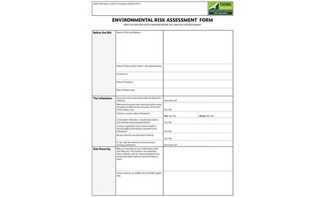 environmental risk assessment form think wildlife