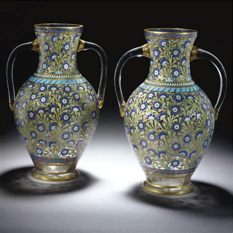 217 A Fine And Impressive Pair Of J And L Lobmeyr Enamelled Turkish