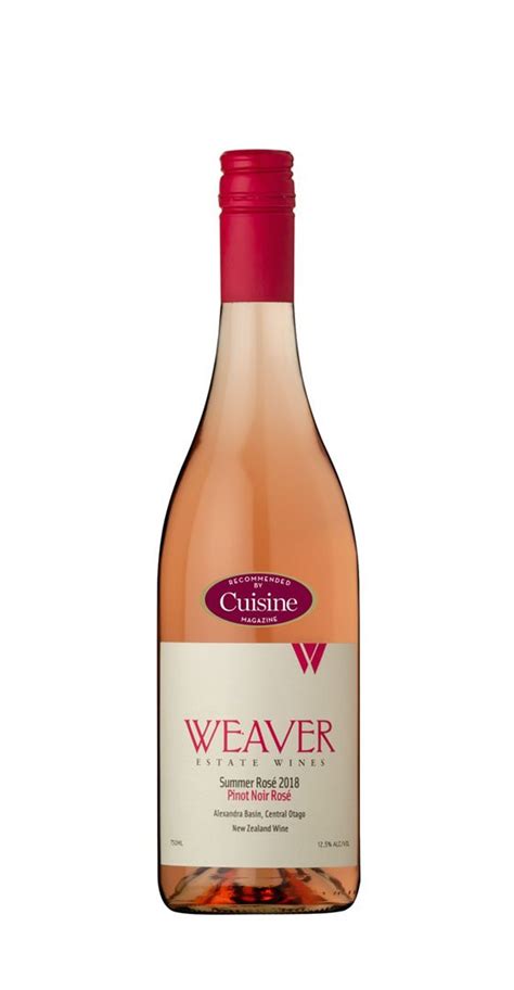 Weaver Estate Wines Summer Rosé 2018 Central Otago Cuisine Wine