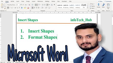 How To Insert Format Shapes Microsoft Word Youtube