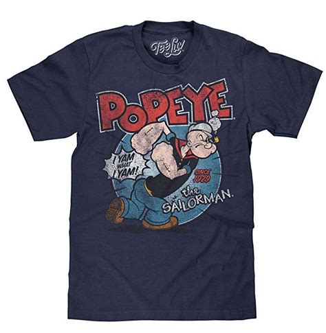 Tee Luv Popeye The Sailorman T Shirt I Yam What I Yam Popeye Cartoon Shirt Cartoon Shirts