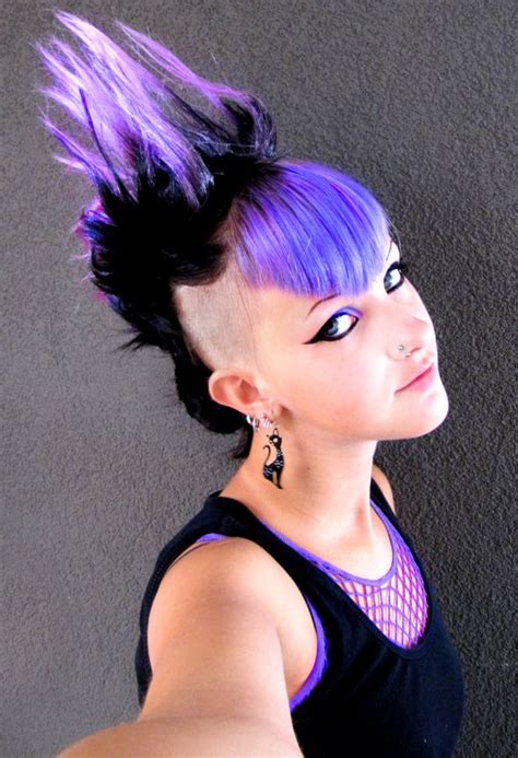 Black And Purple Spikes Coupes Emo Short Punk Hair Phoenix Hair Tribal Hair Goth Hair