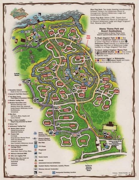 Map of Fort Wilderness note where Site 1458 is located for reference | RV Parking