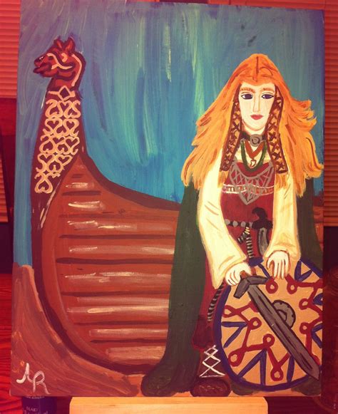 Female Viking Shield Maiden Painting Viking Shield Maiden Viking