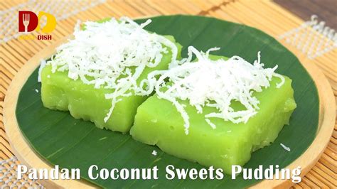 Pandan Coconut Sweets Pudding Thai Dessert Piak Poon Bai Tuey