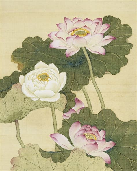 Set Of Two Chinese Lotus Flower Chinoiserie Art Prints Etsy