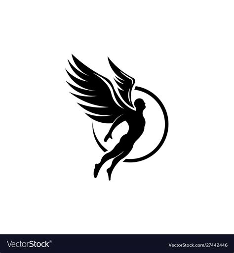 Silhouette Angel Man Royalty Free Vector Image