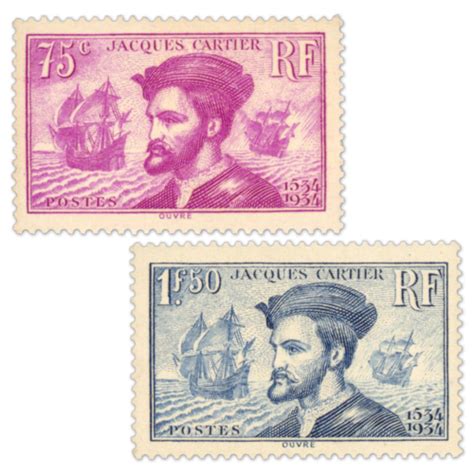 france yt 296 297 jacques cartier stamps new hinged and signed 1934 ebay